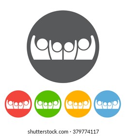 User button icon. Four Person symbol. Winner concept. Vector graphic