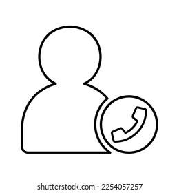 Icono de llamada de usuario en estilo de línea