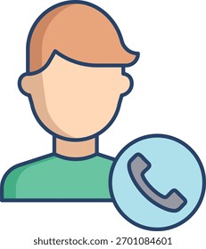 user call linear color icon design