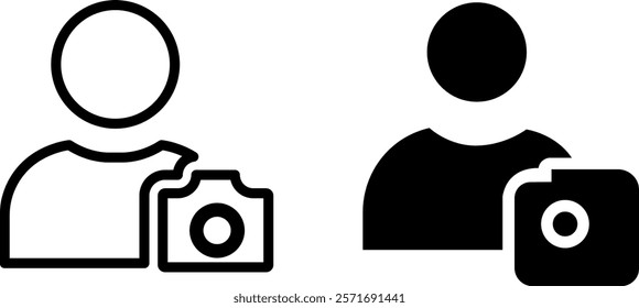 "User with Camera Icon Set – Modern Vector Illustrations"