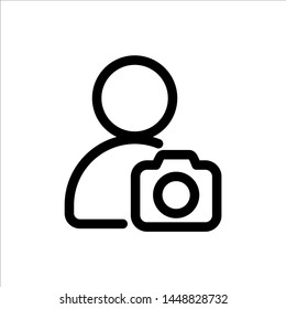 User with camera icon. symbol of business people with trendy flat style icon for web site design, logo, app, UI isolated on white background. vector illustration eps 10