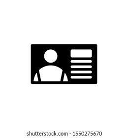 user card glyph icon black and white