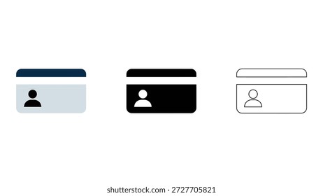 Conjunto de Identificación de tarjeta de usuario iconos de estilo de identificación personal, sólido y línea