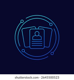 user cards icon, linear design