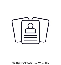 user cards line icon on white