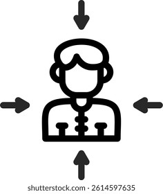 User Centered Design Line Vector Icon Design