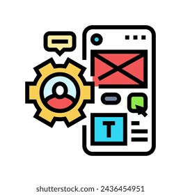 Benutzerzentriertes Design-UCD-Farbsymbol-Vektor. Benutzerzentriertes Design-UCD-Zeichen. Isolierte Symboldarstellung