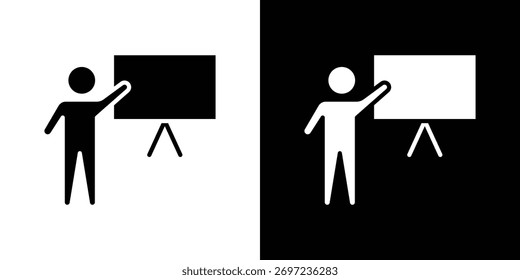 Ícone de quadro-negro do usuário ilustração design de elemento. ícones de glifo preto