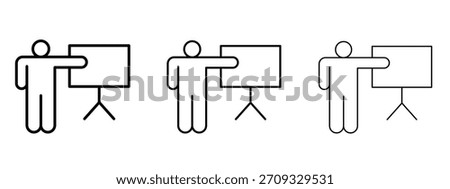 User chalkboard icon linear style sign for mobile concept and web design.