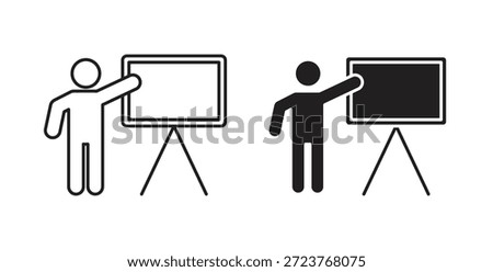 User chalkboard icon for mobile app, editable designs
