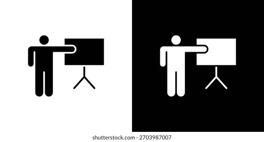 User chalkboard icon. Vector illustration. Flat design.
