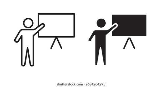 Ícone de quadro-negro do usuário para designs da Web. conjunto de ícones de estrutura de tópicos e clipart