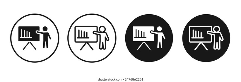 Conjunto de iconos de Vector de línea de pizarra de usuario.