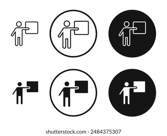 User chalkboard outlined icon vector collection.