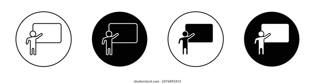User chalkboard vector icon symbol in flat style.