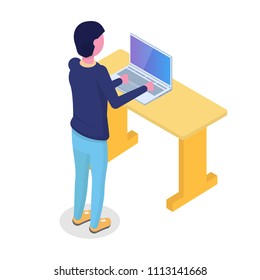 User character isometric. Vector illustration in flat style.