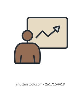 user chart icons isolated on White Background. Flat style design