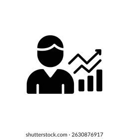 User with Chart Representing Progress Tracking and Goal Achievement