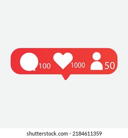 user chat comment follow like app button media information heart vector illustration