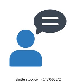 user chat glyph color vector icon