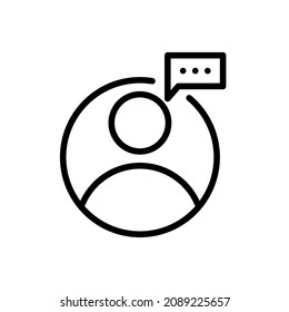 User Chat Icon line style Black and White 