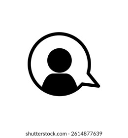 user chat icon, simple flat style, illustration, logo sign symbol pictogram template, for ui or ux isolated on white for mobile app, editable