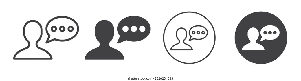 User and chat icon Simple outline vector logo