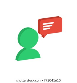 user chat illustration isometric icon