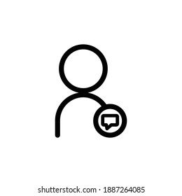 User chat line icon. admin symbols. Editable stroke. Simple illustration mobile concept and web design. Design template vector