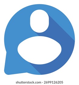 User chat vector icon symbolizing personal messaging, communication, and conversation.