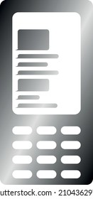 User chatting on smartphone. Message in mobile application. Vector icon