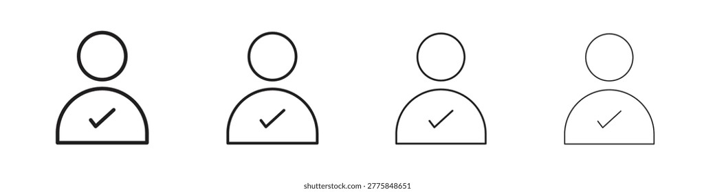 User check icon for apps and website. vector illustration collection