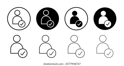 User check icon black and white vector sign