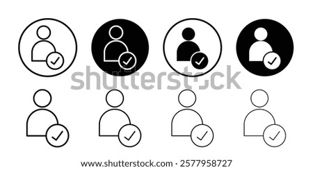 User check icon black and white vector sign