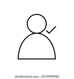 User Check Icon Design. Black Out Line Icon.