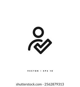 User Check Icon. Editable Stroke