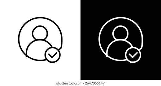 Icono de comprobación de usuario. Icono de Vector Diseño gráfico. Iconos de Ui Ux
