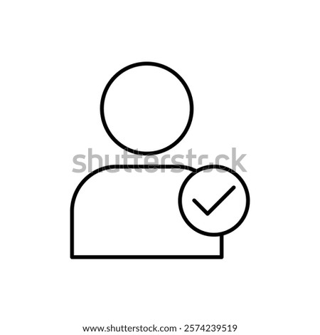 User check icon linear logo isolated