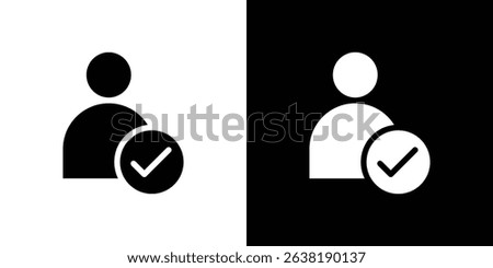 User check icon in solid flat trendy design style.
