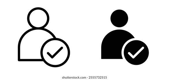 User check icon symbol collection on white background.