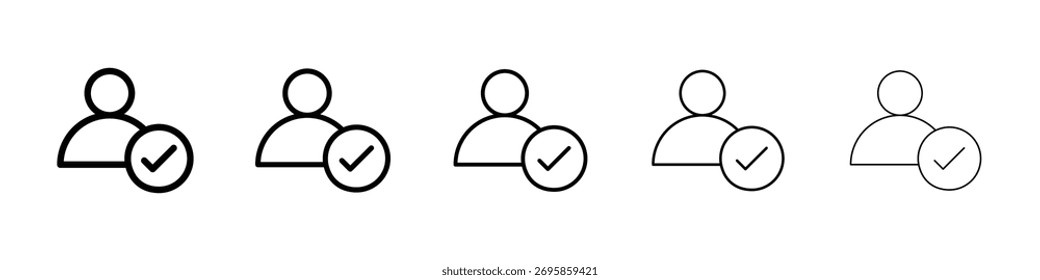 Ícone de verificação do usuário Ilustração de arte vetorial