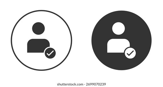Colección de iconos de comprobación de usuario. Iconos planos rellenos