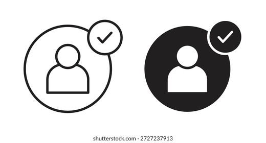 Símbolo de iconos de verificación de usuario. paquete de Ilustración vectorial para App y diseños