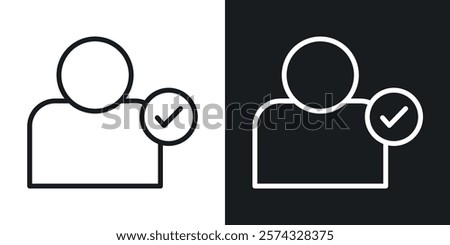 User check icons in thin black and white stroke liner style