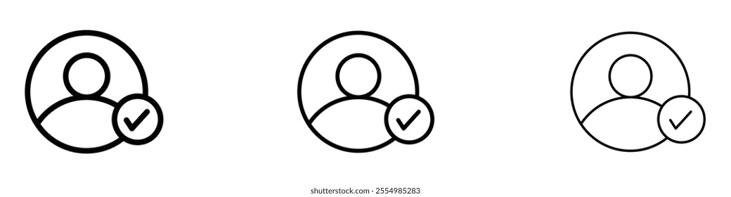 User check icons in tree different stroke sizes