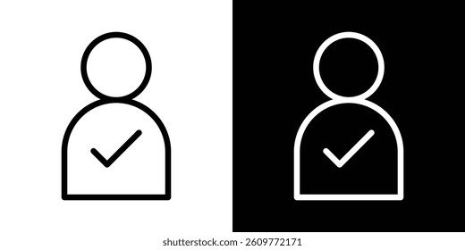 User check icons vector set in stroke line style