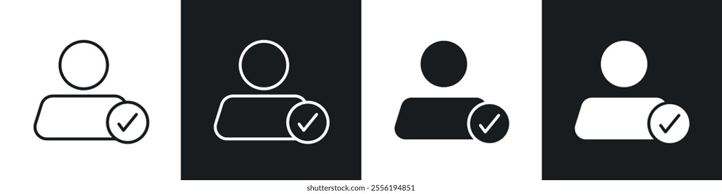 User check linear icon set for app, and web design.