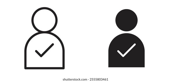 User check liner icon vector set.