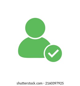 Usuario con icono de marca de verificación verde