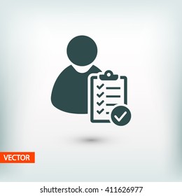 user checklist icon, service. One of set web icons